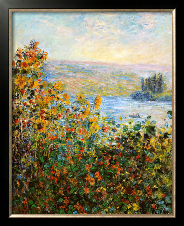 Flower Beds At Vetheuil - Claude Monet Paintings